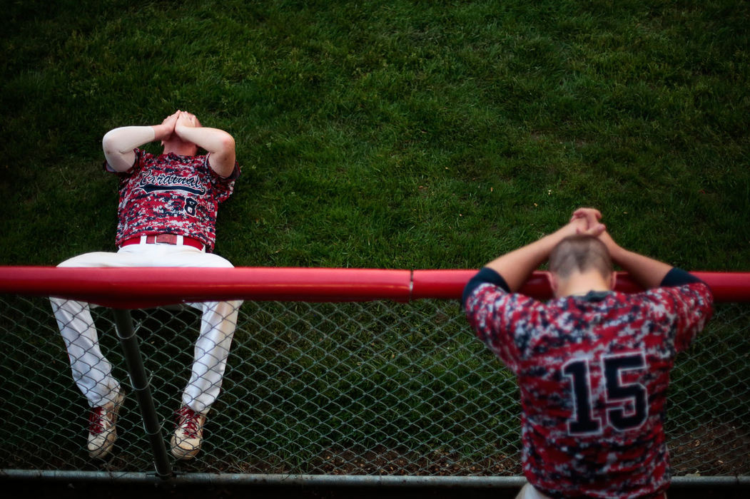 BBSports Feature - 1st place - Thomas Worthington's Danny Gordon (left) sobs following Thomas Worthington's 3-2 loss to Pickerington North during their OHSAA Division I district final at Otterbein University in Westerville. (Joshua A. Bickel / ThisWeek Community News)