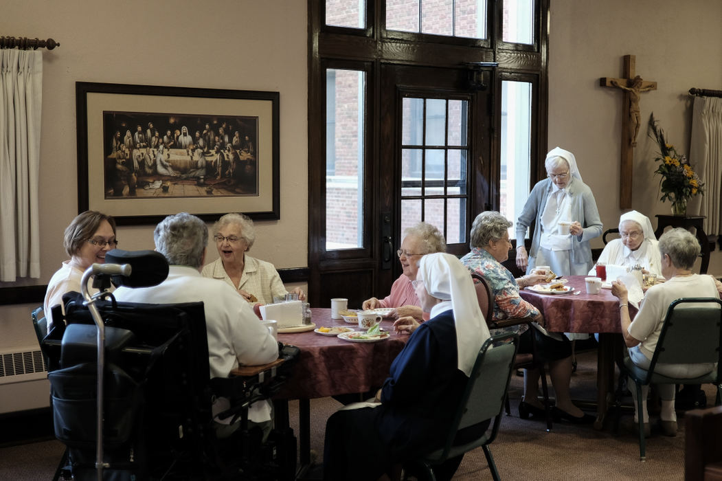 Third Place, Ohio Understanding Award - Andy Morrison / The (Toledo) BladeSisters of Notre Dame enjoy lunch together at the Provincial Center in Toledo.