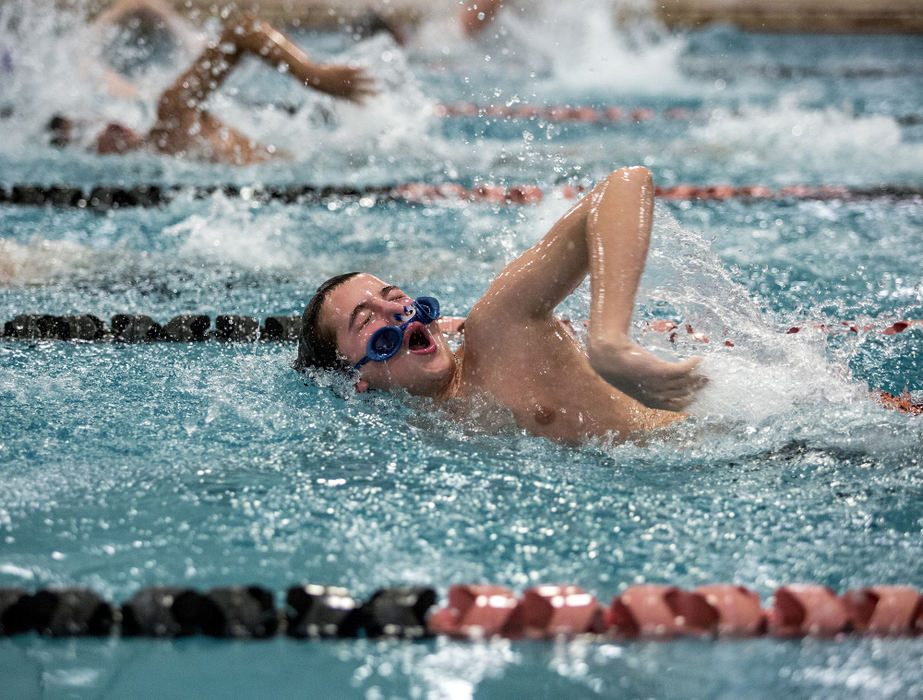 First Place, Ron Kuntz Sports Photographer of the Year - Jessica Phelps / Newark AdvocateWalter Gill's goggles slide off his face as he competes in the boys 50 meter freestyle style race Friday evening at the Licking County YMCA. 