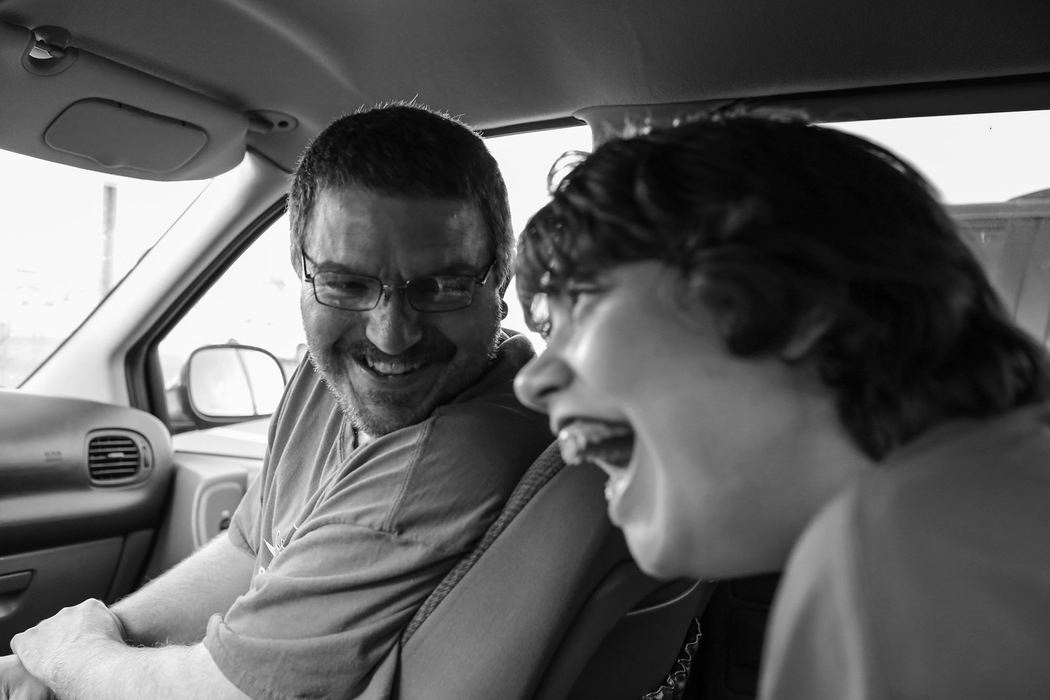 First Place, Chuck Scott Student Photographer of the Year - Andrea Noall / Kent State UniversityHaley and her father, Jeffery Smith, laugh together after being reunited after a two-week separation on Friday, October 21, 2016. Her father lives in Indiana and is unable to visit her as much as he would like. The pair are incredibly close and enjoy what little time they have together. 