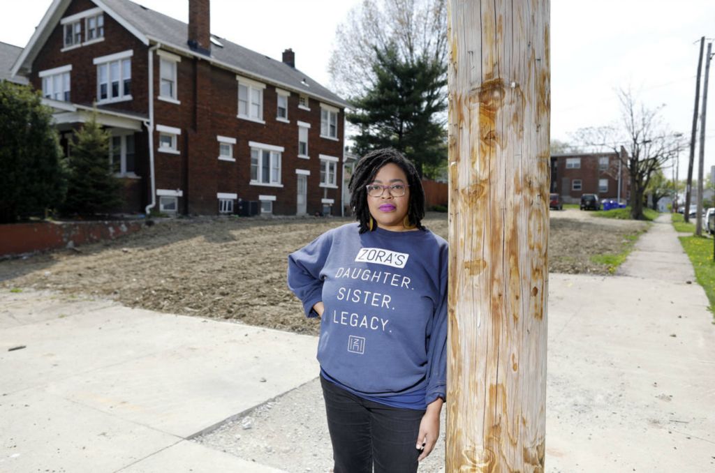 Portrait - 2nd place - LC Johnson the Zora's House founder is moving the location of the organization to this abandoned lot on N 4th St. in Columbus. (Kyle Robertson / The Columbus Dispatch)