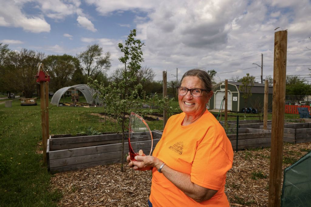 Portrait - 3rd place - Cindy Bench, photographed at Tatum Park in Toledo, is a recipient of the 2024 Serve Ohio Volunteer Award in recognition of contributions that have helped local communities. (Jeremy Wadsworth / The Blade)