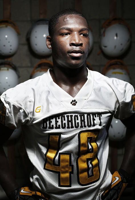 Portrait - 3rd placeBeechcroft High School senior, linebacker and running back Adonis Davis is a four-year starter and was a first-team All-Metro choice last year.  (Eamon Queeney  / The Columbus Dispatch)