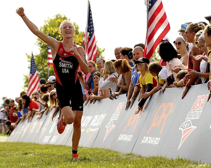 Sports Feature - 3rd place - Darr Smith of Atlanta, Georgia pumps his fist crossing the finish line in celebration of a bronze medal 3rd place finish at the Junior Elite National Championships in West Chester, Ohio.  (Erik Schelkun / Elsestar Images)