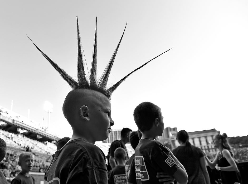 Sports Feature - 2nd placeOne of the UDF walkout kids waits for instructions prior to the start of the FC Cincinnati vs Vancouver Whitecaps matchup at Nippert Stadium.  (Erik Schelkun / Elsestar Images)