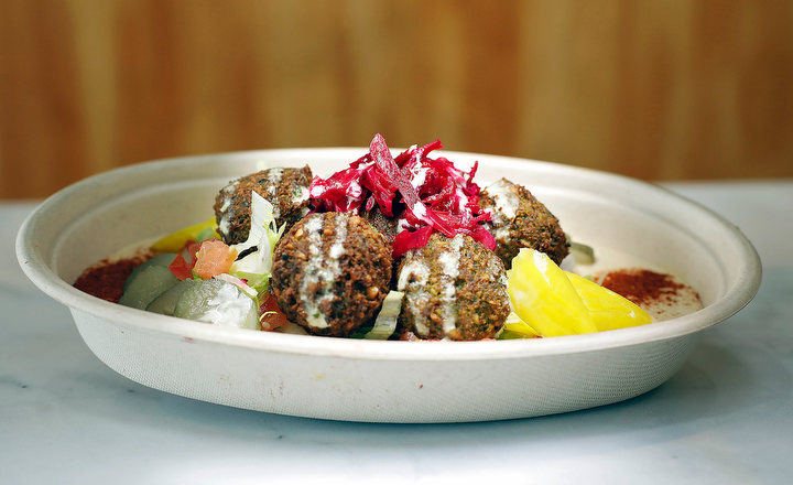 June - 3rd place illustration - Hummus bowl with Falafel at Zaytoon Mediterranean Grill in Columbus. (Kyle Robertson / The Columbus Dispatch)