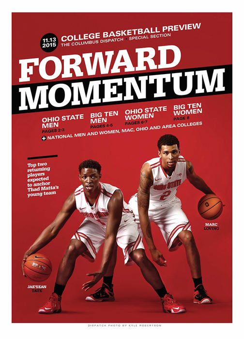 Illustration - HM - The Ohio State basketball special section. (Kyle Robertson / The Columbus Dispatch)