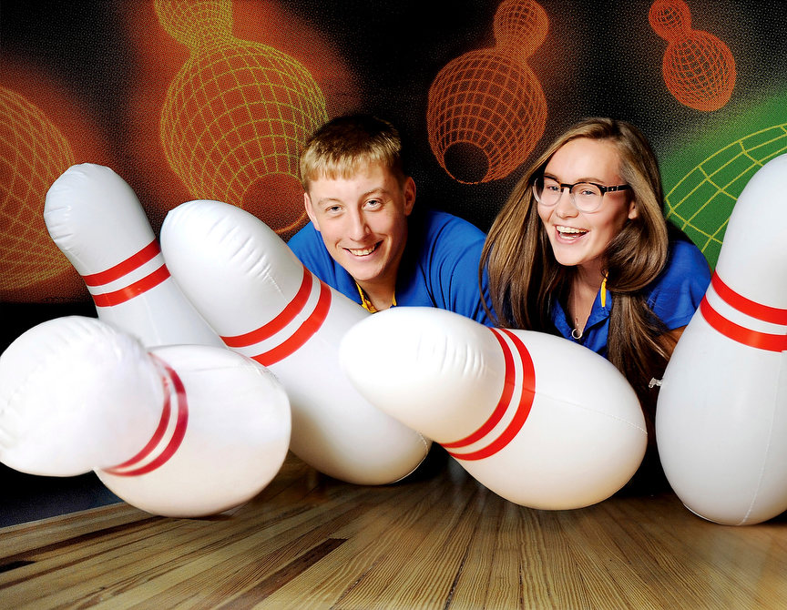 Illustration - 1st place - St. Marys' Derek Fisher and Jaden Gibson look to lead the St. Marys Roughriders bowling teams to back-to-back state titles.(Daniel Melograna / The Daily Standard)