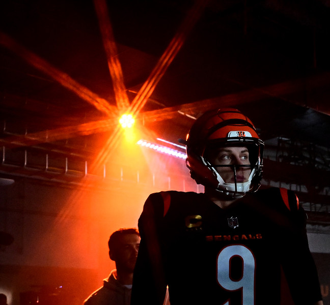 Sports Feature - 3rd place - Cincinnati Bengals quarterback Joe Burrow makes his way to the field for warmups prior to the game against the Cleveland Browns at Paycor Stadium in Cincinnati. (Erik Schelkun / Elsestar Images)