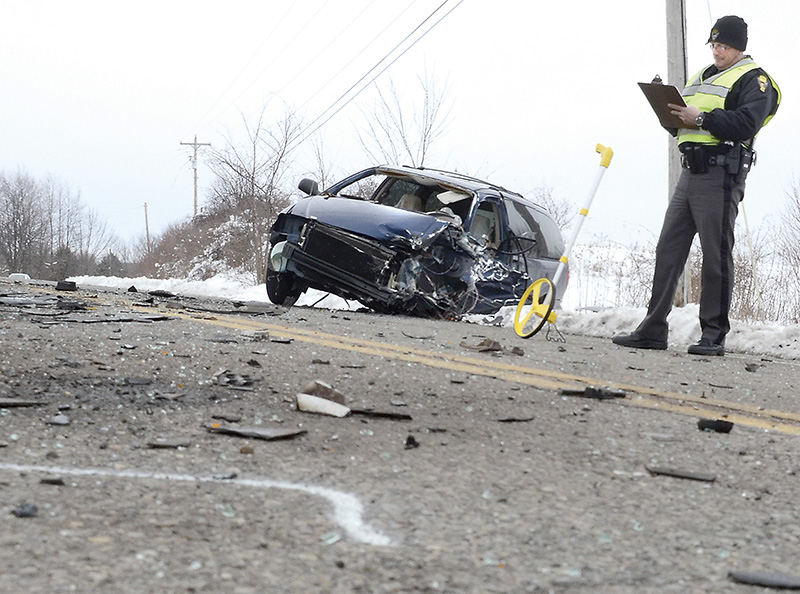 Spot News - 1st place - Albert Bricker of Salem was airlifted from the accident scene by STAT MedEvac to St. Elizabeth’s Medical Center in Youngstown following a collision with his minivan and a semi tractor-trailer on State Route 9 at Mountz Road. (Patricia Schaeffer / The (Lisbon) Morning Journal)