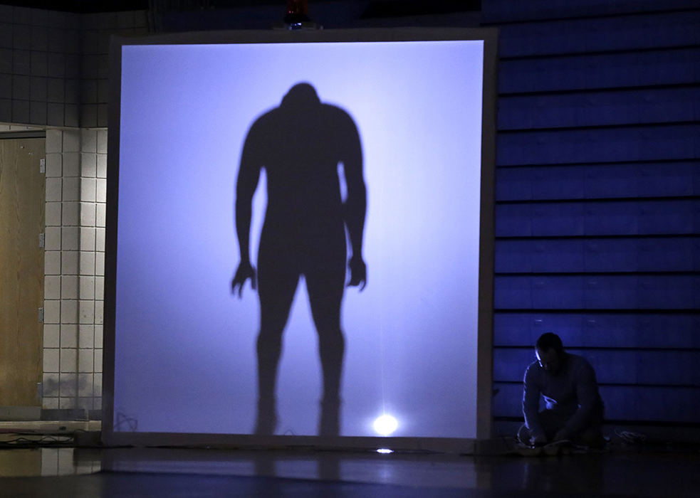 SPSports Feature - HM - Worthington Kilbourne's Brian Turner prepares to enter his 285-pound weight class match during a dual meet against Thomas Worthington at Worthington Kilbourne High School. Turner won his match via forfeit. (Shane Flanigan / ThisWeek Community News)