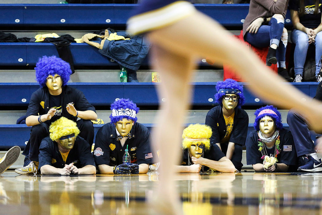 Sports Feature - 2nd placeThe Blue Crew watches the University of Toledo's Dancing Rockets perform during a MAC women's basketball game at Savage Arena in Toledo. (Rebecca Benson/The Blade)