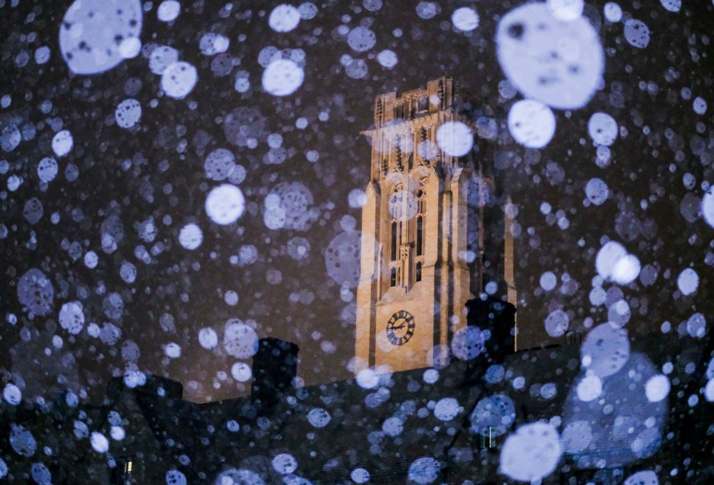 General News - HM - Snow falls over the University of Toledo campus on Wednesday, Feb. 12, 2020.   (Kurt Steiss / The Blade)