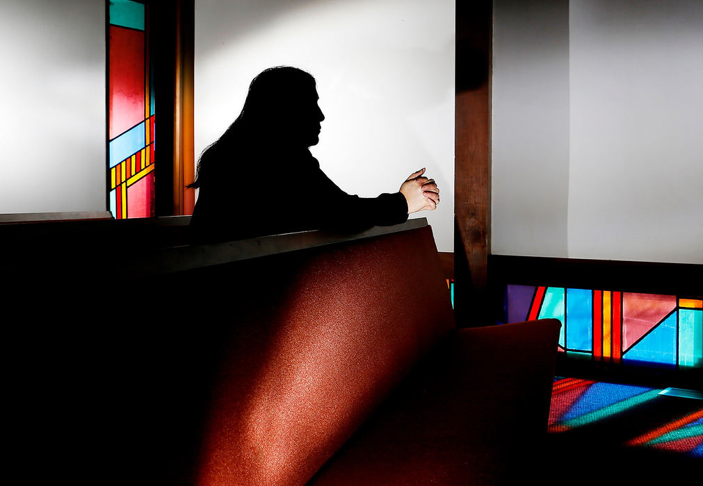 Portrait - 1st placeAn illegal immigrant who remains anonymous to the public and the governmental agency ICE inside the sanctuary at the North Congregational United Church of Christ . The church members have nicknamed her Angelica for they feel that she is their angel. There are now three congregations in Columbus housing immigrants. (Eric Albrecht/The Columbus Dispatch)