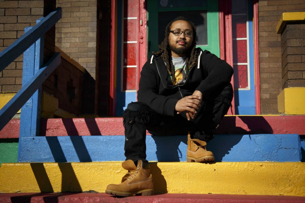 Portrait - 2nd place - Owner-operator Michael Solomon poses outside of his day care center, Building Block Development, in the South Fairmount neighborhood of Cincinnati. (Sam Greene / The Cincinnati Enquirer)