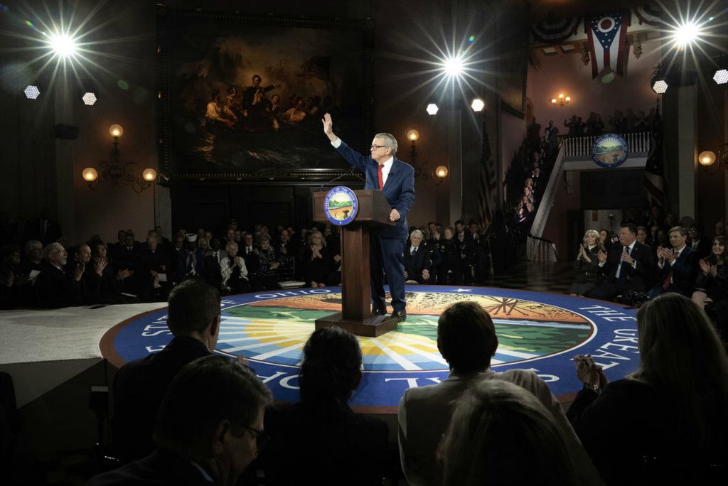 General News - 3rd place - Ohio Governor Mike DeWine makes an Inaugural address during a ceremony at the Ohio Statehouse. (Brooke LaValley / The Columbus Dispatch)