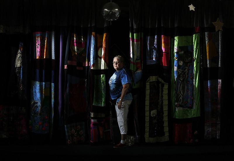 Portrait - HM - Juskie DeVore of Knox County who suffered traumatic brain injury as a baby says she has been a victim of sexual and physical assault growing up with a disability.  DeVore poses for a photo at the Creative Foundations in Delaware.  (Kyle Robertson / The Columbus Dispatch)