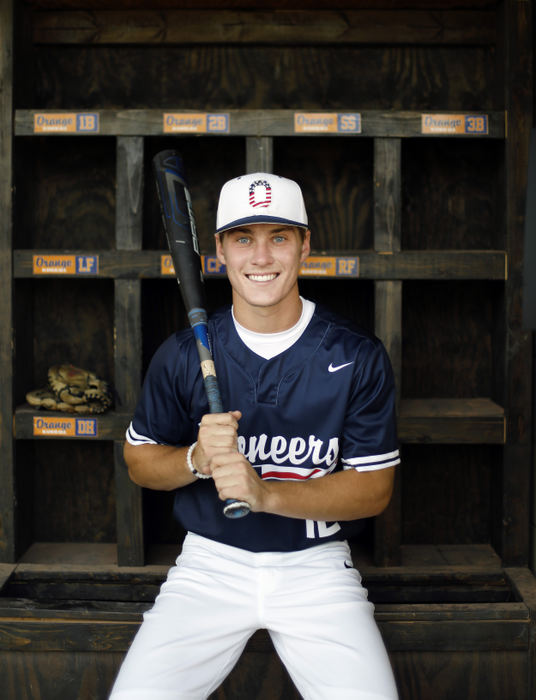 Portrait - 1st place - Olentangy Orange baseball player Josh Leisure is the 2021 baseball all-metro players of the year.  (Kyle Robertson / The Columbus Dispatch)  