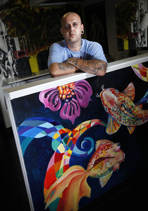 Portrait - 2nd placeLead artist David Seymour poses for a portrait at BlackMarket Tattoos & Piercings on High Street in Columbus. (Jonathan Quilter / The Columbus Dispatch)