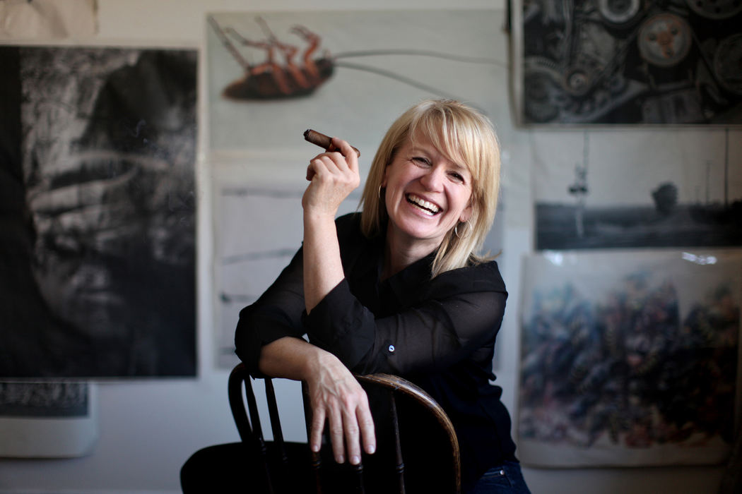 Portrait - 2nd placeArtist Andrea Levy, is pictured in her studio in Lakewood. Levy has been awarded the Mid-Career Design award for the 2013 Cleveland Arts Prize. She will receive $10,000. ( Lisa DeJong / The Plain Dealer)