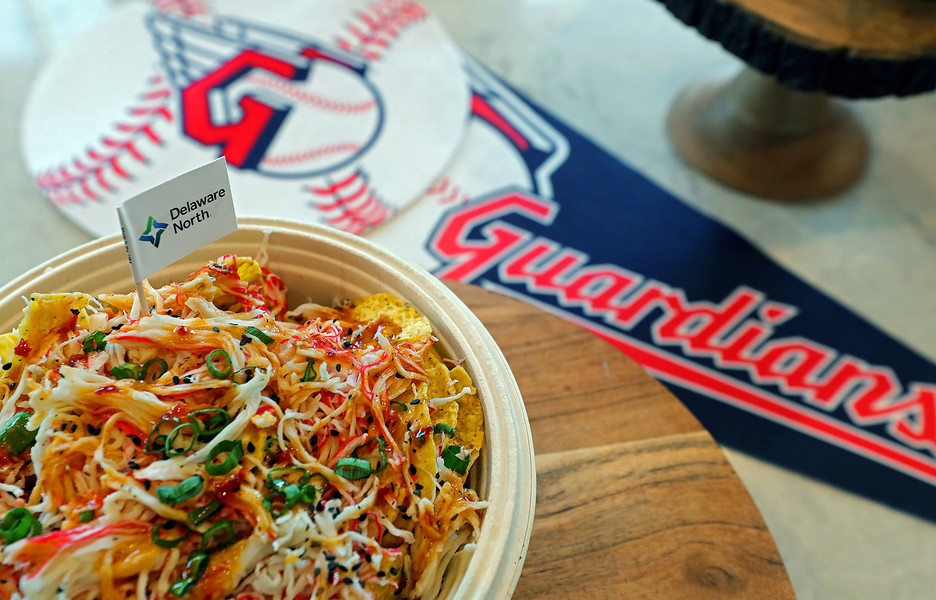 Illustration - 2nd place - The Guardians show off new food concepts including crab rangoon nachos during a press event at Progressive Field,  in Cleveland. (Jeff Lange / Akron Beacon Journal)