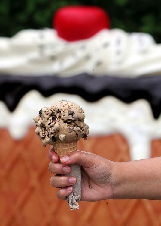 Illustration - 3rd place - Cockeye Creamery’s “Wired” a coffee ice cream made with grounds from Third Day Coffee Roasters in Stow. (Jeff Lange / Akron Beacon Journal)