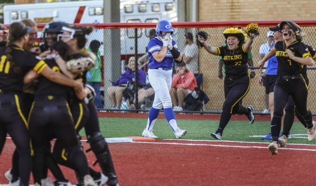 Sports Feature - 2nd place - Anthony Wayne’s Kat Meyers reacts to being the final out of the game against Watkins Memorial during the Division I semifinal softball game at Firestone Stadium in Akron. Anthony Wayne fell to Watkins Memorial, 2-0.  (Rebecca Benson / The Blade)