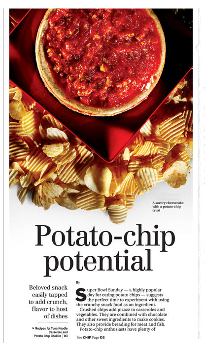 Illustration - 1st placeSalsa and cheesecake made with potato chips. (Fred Squillante / The Columbus Dispatch)