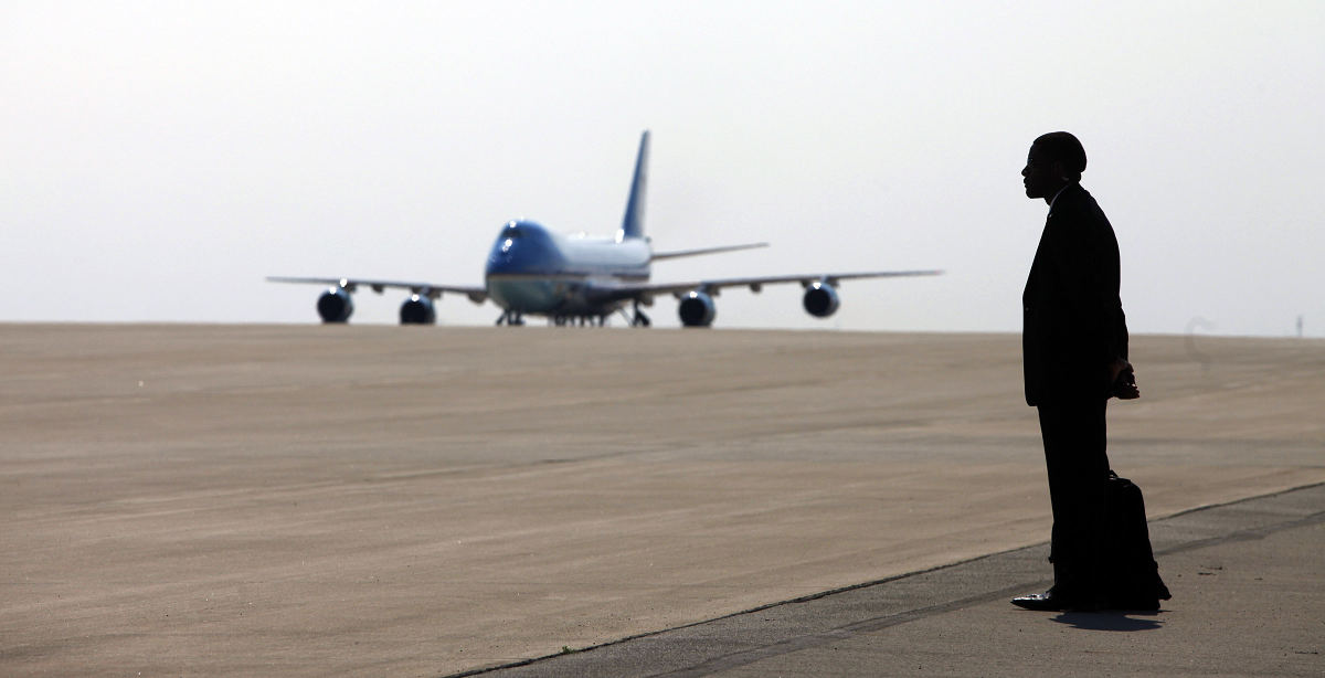 Story - 1st placeAir Force One lands at Rickenbacker Airport in Columbus. (Jonathan Quilter / The Columbus Dispatch)