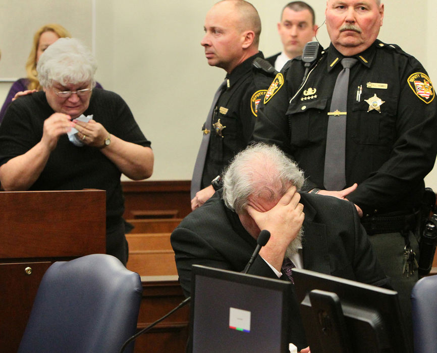 General News - 1st placeCarol Beasley sobs as the jury recommends the death penalty for her son, convicted Craigslist murderer Richard Beasley (seated), in Summit County Common Pleas Court in Akron.  (Michael Chritton / Akron Beacon Journal)