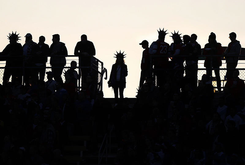 SSports Feature - 3rd place - Fans wearing Statue of Liberty crowns as they enter the stadium for the first half of the United States men's national team World Cup qualifying game against Guatemala at Mapfre Stadium in Columbus. (Adam Cairns / The Columbus Dispatch)