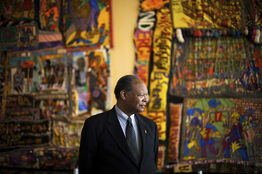 APortrait - 3rd place - Outgoing Freedom Center Executive Director Clarence G. Newsome poses for a portrait at the National Underground Railroad Freedom Center in downtown Cincinnati. Newsome, who has led the Freedom Center since 2013, will be leaving at the end of March and returning to his native North Carolina. He cited personal and health reasons for his retirement. (Sam Greene / Cincinnati Enquirer)