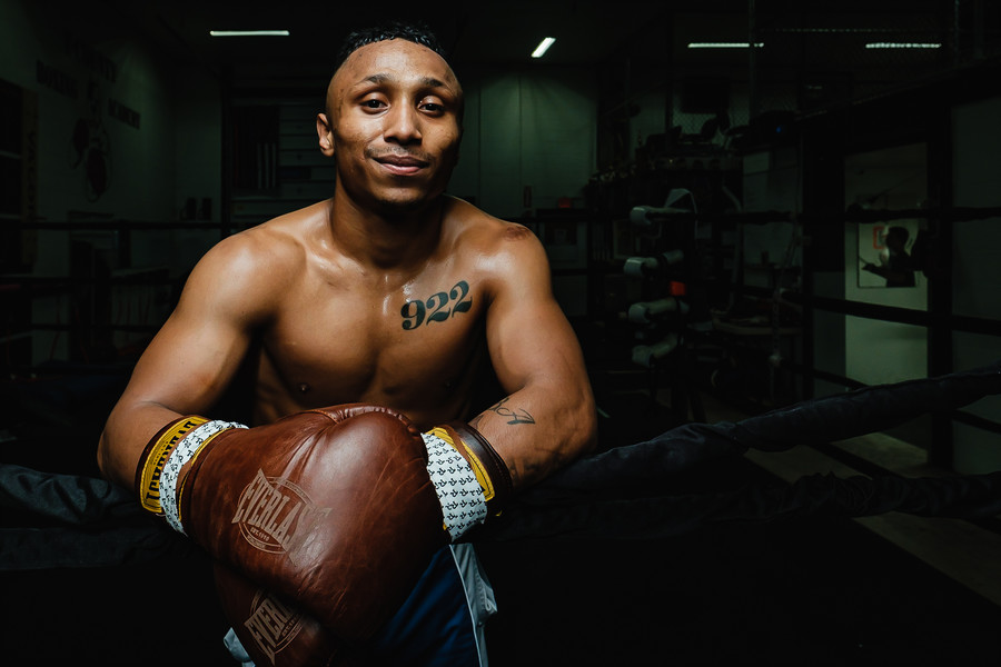 Portrait - 1st place - Andre Donovan has been a professional boxer for a year, and currently trains under Lee Kreisher at T-County Boxing Academy, in New Philadelphia.  (Andrew Dolph / The Times Reporter)