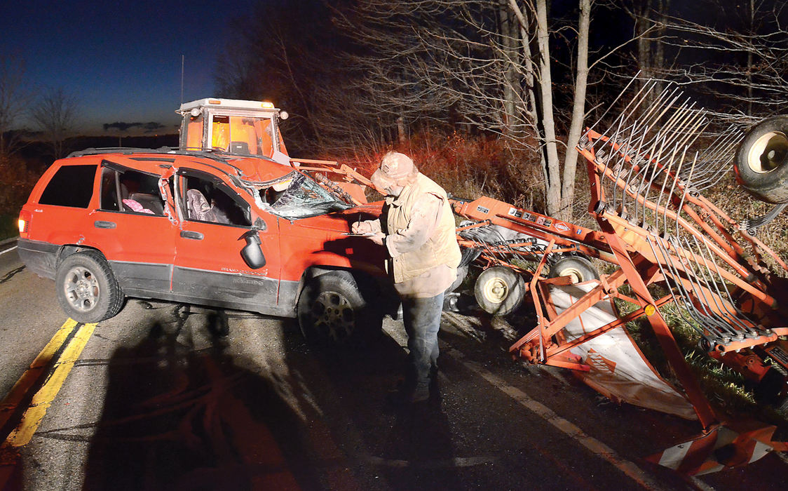 Spot News - 3rd place - Miraculously, no one was injured in this accident on state Route 172 in Hanover Township.  (Patricia Schaeffer / The (Lisbon) Morning Journal)