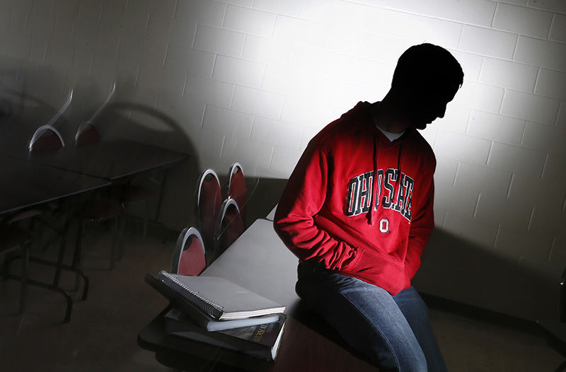 Portrait - 2nd place - An OSU student who was sexually assaulted near campus when he was at a friends apartment reflects on the rising crime rates on the campus. (Eric Albrecht / The Columbus Dispatch)