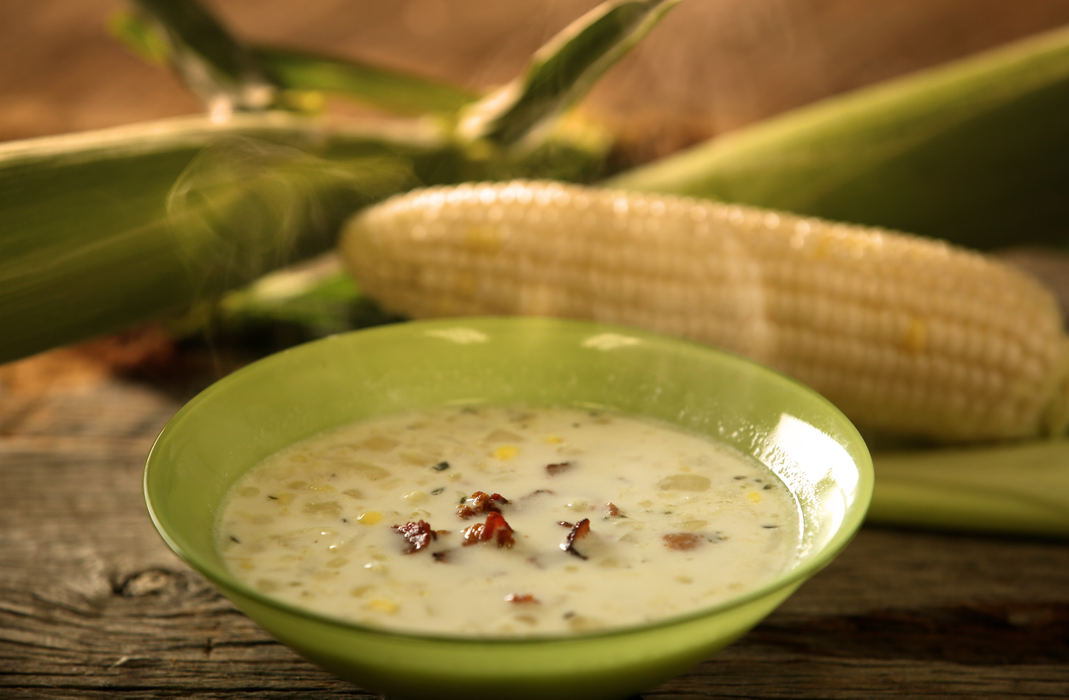 Illustration - 2nd place - A piping hot bowl of corn chowder is a perfect way to make use of the area's fresh produce.  (Chris Russell / The Columbus Dispatch )