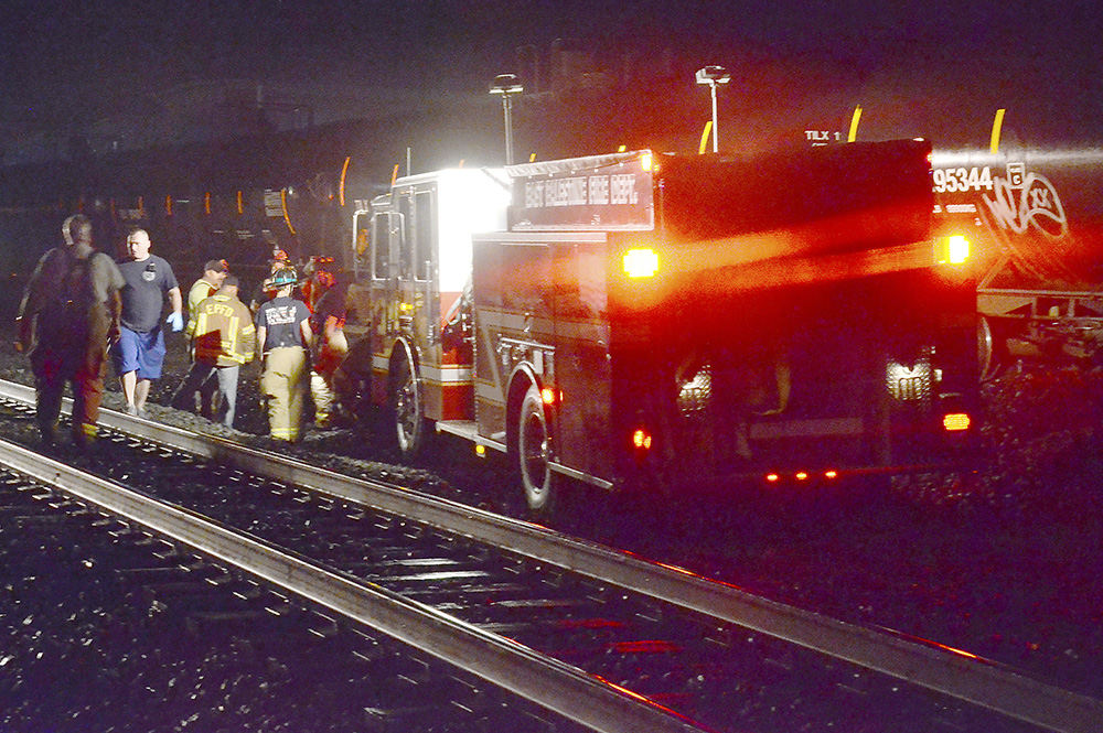 Spot News - 3rd place - Two men were killed early Thursday after being struck by a Norfolk and Southern train near James Street in East Palestine. (Patricia Schaeffer / The (Lisbon) Morning Journal)