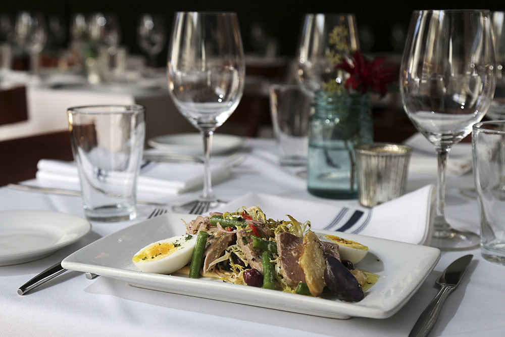 FIllustration - 2nd place - Tuna Nicoise, pickled shallot, frisee and Espellete aioli at Postmark Restaurant in Cincinnati's Clifton neighborhood.  (Kareem Elgazzar / Cincinnati Enquirer)