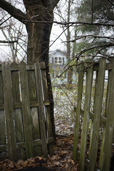 First Place - Larry Fullerton Photojournalism Scholarship , Tanner Pearson / Ohio UniversityA pathway has been created between two pieces of a broken fence that sits at the back corner of the Yost Pharmacy parking lot on Nov. 30, 2020. New beginnings lie ahead. 