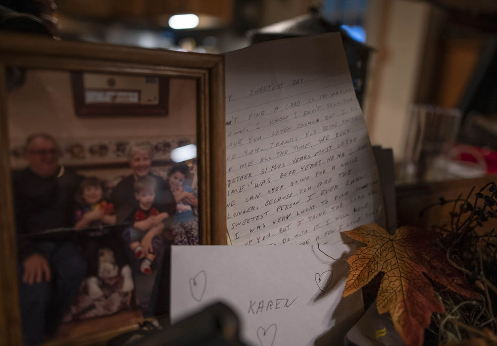 Second Place - Larry Fullerton Photojournalism Scholarship , Grace Wilson / Ohio UniversityA letter from Mike sits on the hutch in the kitchen. 