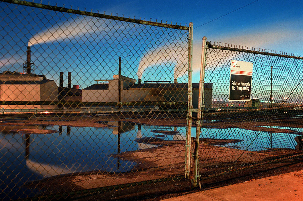 First Place, Ohio Understanding Award - Mike Levy / The Plain DealerPlants at LTV idle as gates are locked while the future of LTV is decided in court.