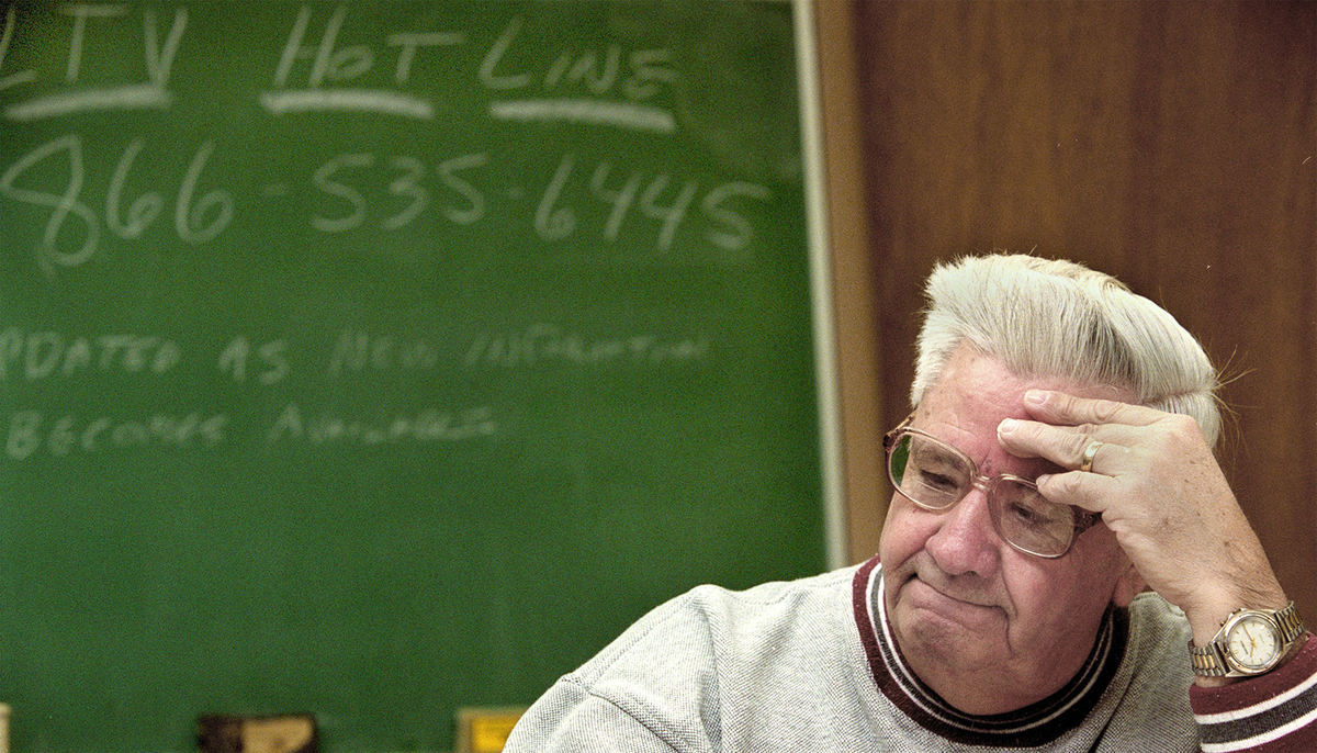 First Place, Ohio Understanding Award - Marvin Fong / The Plain DealerLTV retiree Bob Haley fears for his pension following the steel maker's bankruptcy court filing, its second since 1986. "A lot of us retired 15 or 16 years ago," Haley said during a break from a letter-writing campaign at an East Chicago union hall. "We've been under the threat of losing our pension and health benefits since day one."