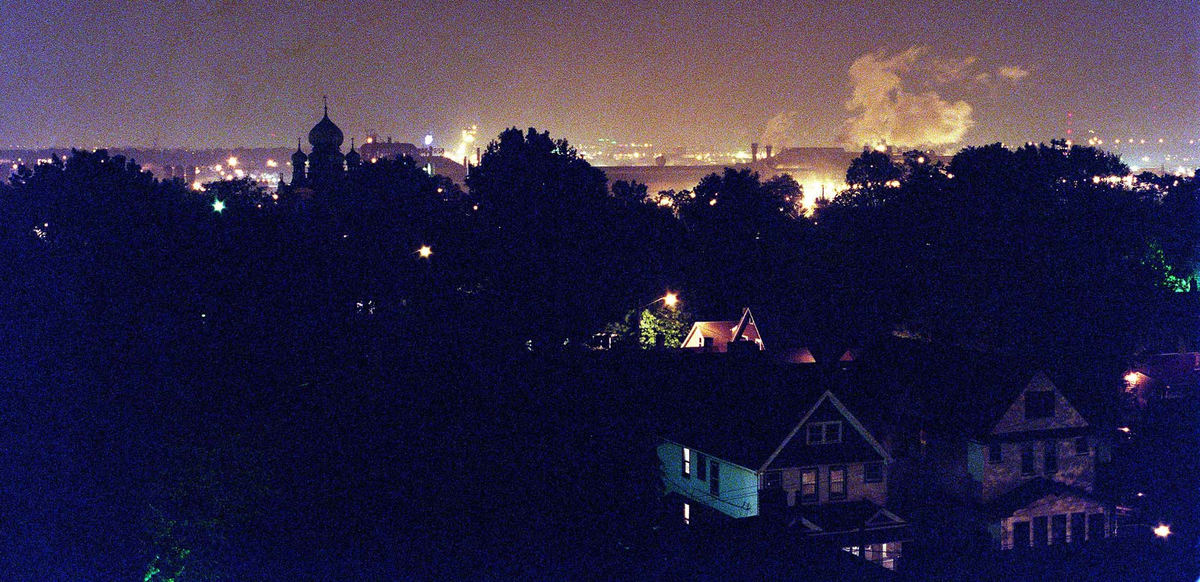 First Place, Photographer of the Year - Mike Levy / The Plain DealerThe neighborhood north of LTV shot from a roof top in Tremont. St. Theodosius onion domes visible.