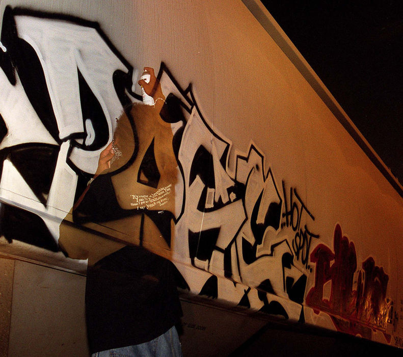 First Place, Photographer of the Year - Mike Levy / The Plain DealerPolk paints a freight car in Cleveland. 