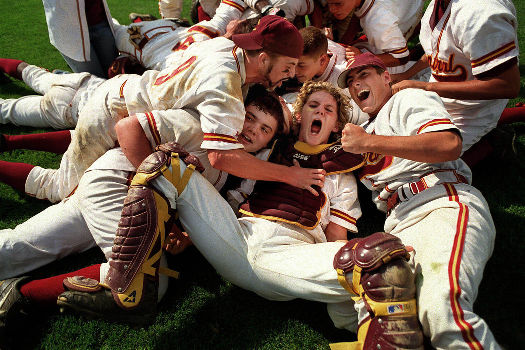 Award of Excellence, Sports Feature - Luis Sanchez / Philadelphia InquirerPlayers from a Philadelphia high school baseball team celebrate after clinching the regional championship.