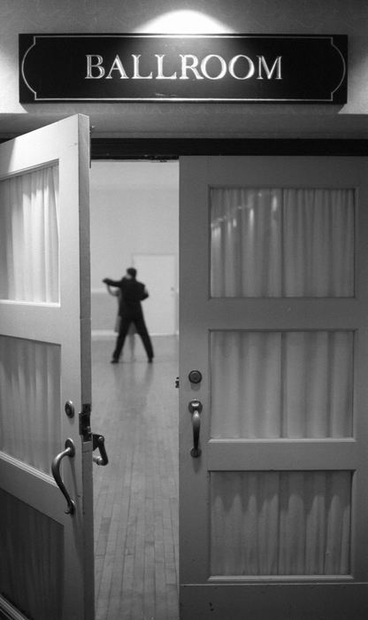 First Place, Student Photographer of the Year - David Distelhorst / Ohio UniversityBallroom Dancing instructors Robert Archer and Pat Hoessli dance after classes inside the Baker Center Ballroom, January 29, 2001.