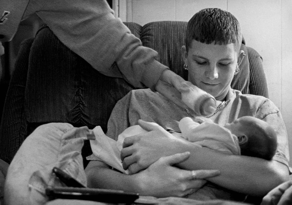 Second Place, Ohio Understanding Award - James M. Patterson / Ohio UniversityDale stops by Alissa's house between school and work to feed Madison, and drive Alissa and the baby to the doctor's office.