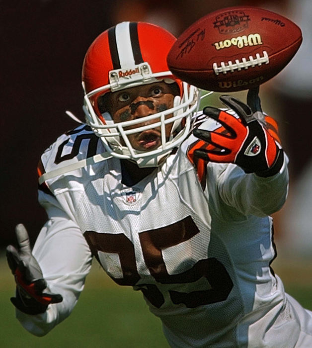 First Place, Photographer of the Year - Ed Suba, Jr. / Akron Beacon JournalCleveland wide receiver Kevin Johnson lets a fourth quarter pass slip from his grasp as did the game as the Browns lost to the Kansas City Chiefs on a last second field goal, 40-39, at Cleveland Browns Stadium in Cleveland. 