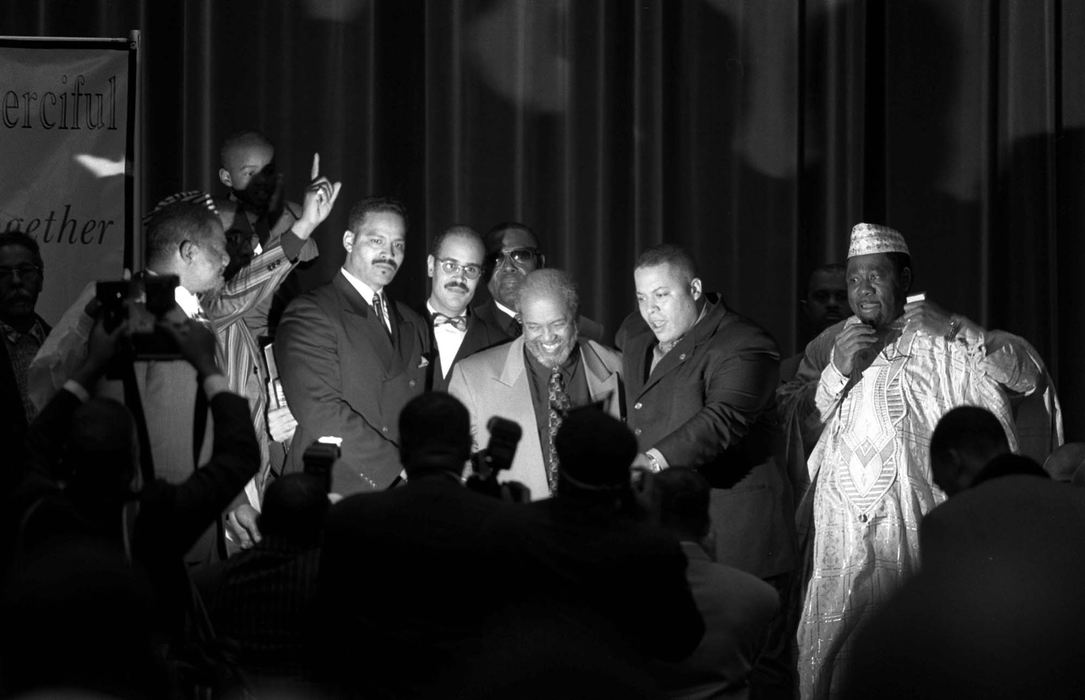 Award of Excellence, Feature Picture Story - Eustacio Humphrey / The Plain DealerFrom left: Mustafa Farrakhan, Ishmail Muhammad, Wallace Deen Muhammad after Jumah prayer at the Savior's Day weekend convention.