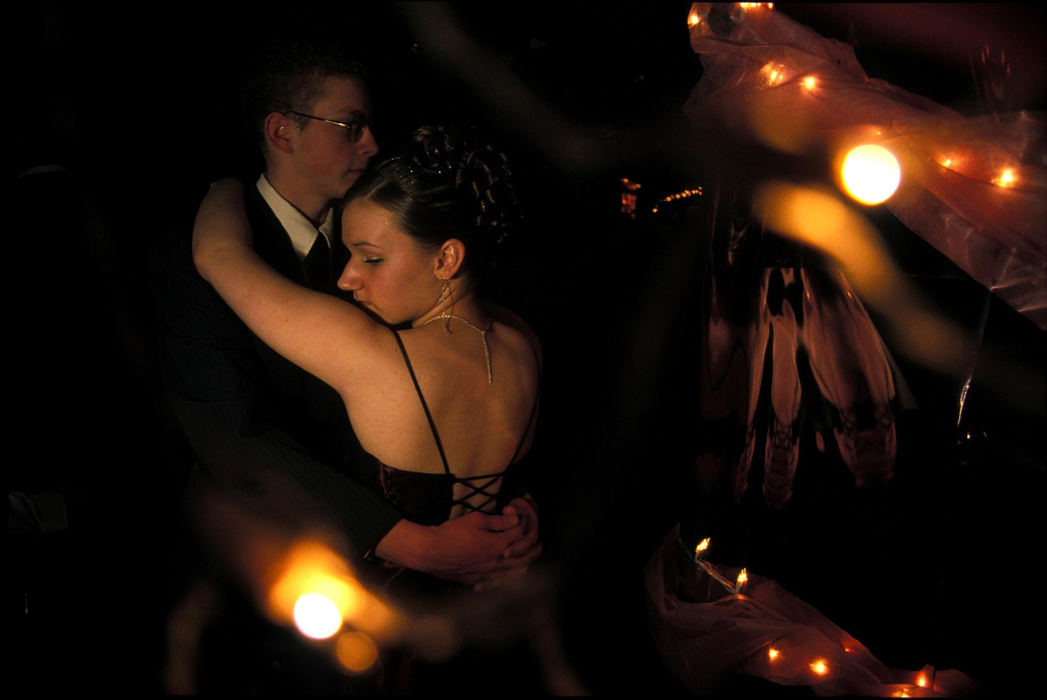 First Place, Student Photographer of the Year - Samantha Reinders / Ohio UniversityBrittany Meece and her date, Jordan Chamberlain, slow dance at the Logan High School Freshman Valentines Dance, February 2004.